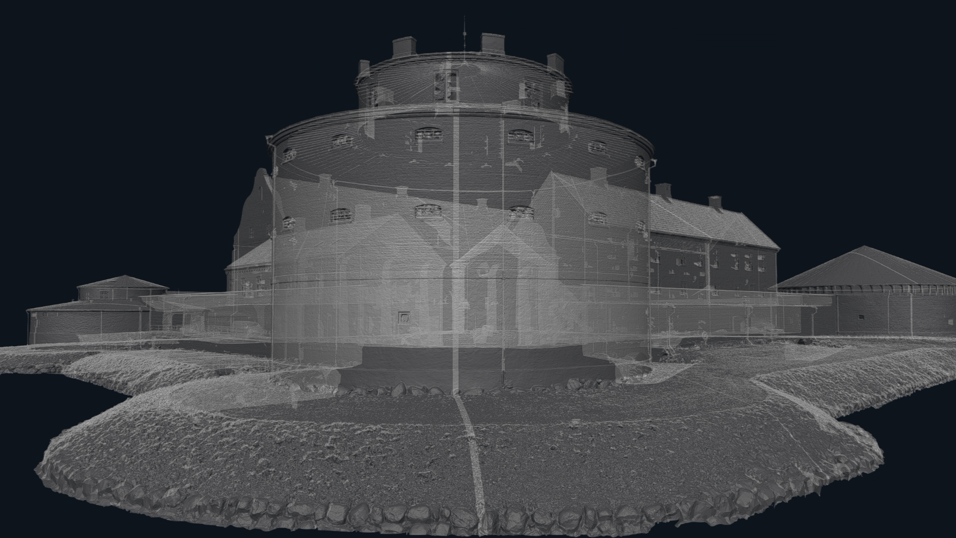 MatCap-vy av 3D-modellen av Citadellet i Landskrona